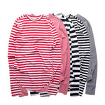 Elliott Striped Long Sleeve Scallop Tees