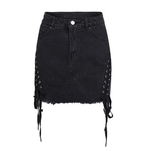 Laced Sides Mini Skirt