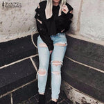 Distressed Cropped Pullover
