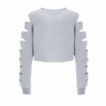 Distressed Cropped Pullover