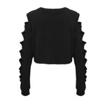 Distressed Cropped Pullover