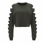 Distressed Cropped Pullover
