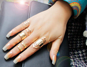 5 PIECE GOLD PLATED RINGS