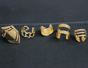 5 PIECE GOLD PLATED RINGS