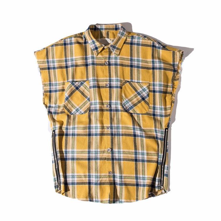 Jarod Plaid Cut Off (Yellow)