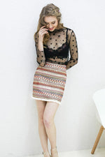 Tribal Print Mini Skirt